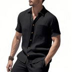 Men's Short-Sleeve Resort Shirt and Drawstring Bermuda Set