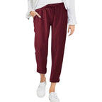 Women's Relaxed Linen Pants with Elastic Waist and Pockets