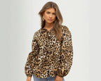 Women's Blouse with Ruffle Sleeves and Tie