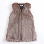 Women's Elegant Faux Fur Vest with Fashionable Cut