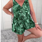 Casual Women's Jumpsuit with Colorful Animal Print