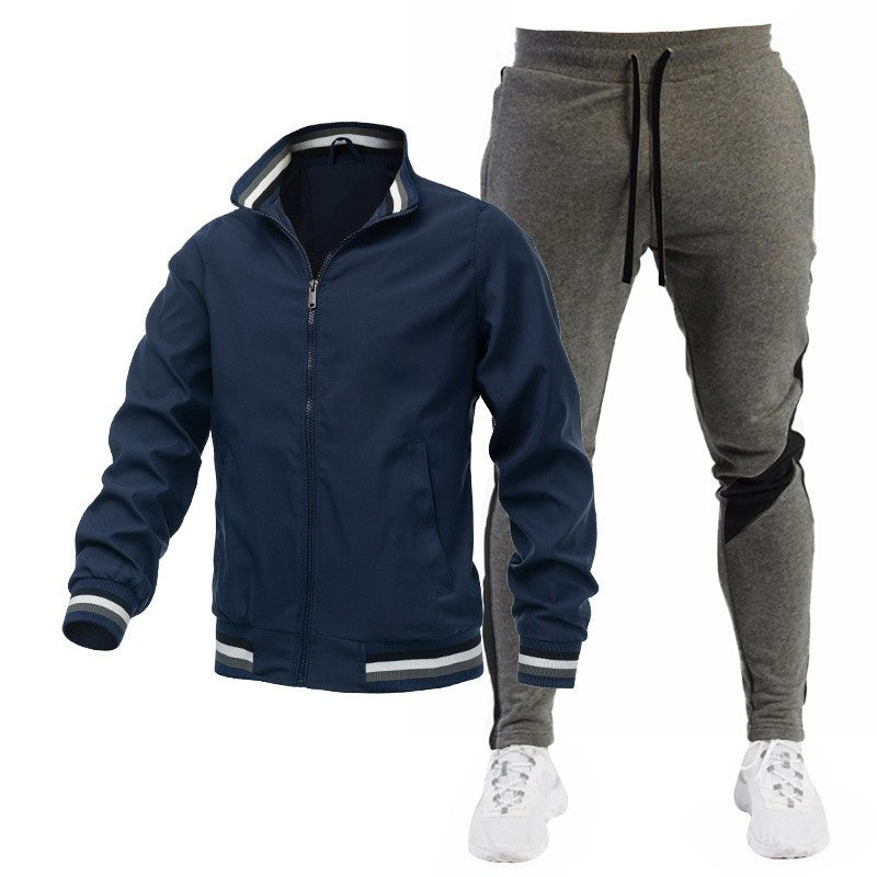 Men's Sporty Track Jacket and Jogging Pants Set