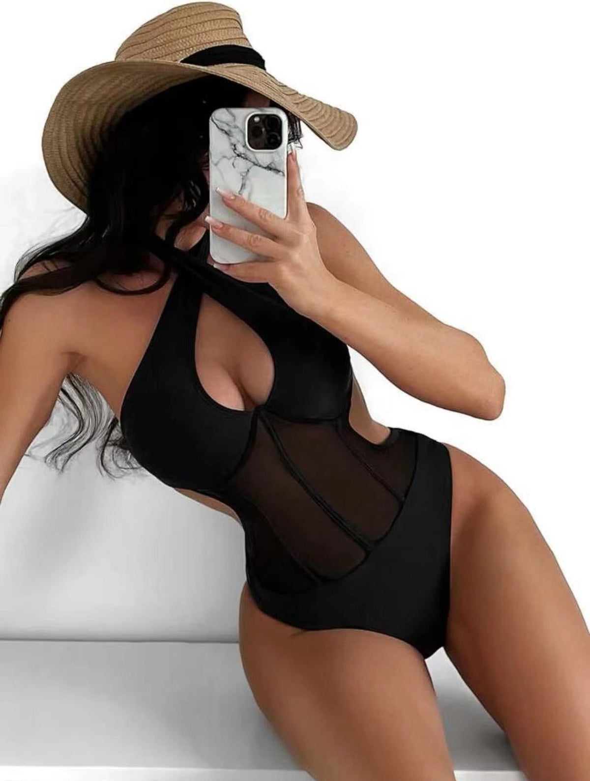 Women's Swimsuit with Sheer Inserts