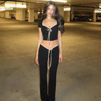 Casual Two-Piece Set with Drawstring
