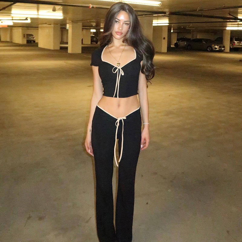 Casual Two-Piece Set with Drawstring