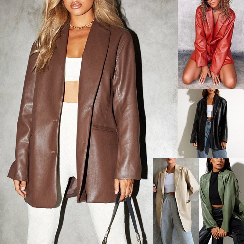 Women's Elegant and Stylish Faux Leather Jacket