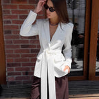Women's Elegant Tailored Blazer with Knot Closure