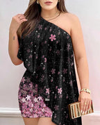 Women's Asymmetrical Floral Minidress