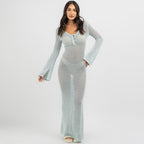 Women's Airy Crochet Maxi Coat