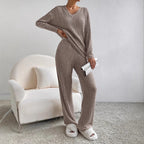 Women's Comfortable and Stylish Ribbed Lounge Set