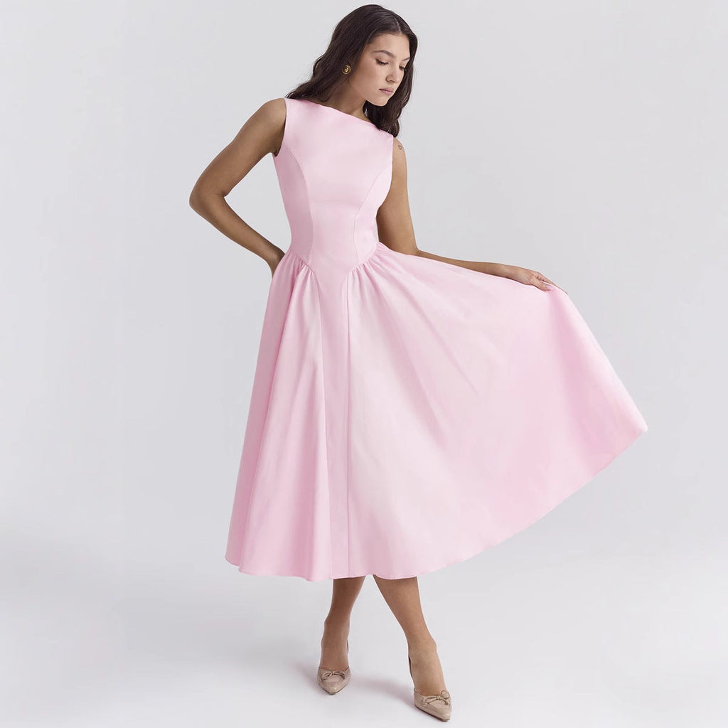 Women's A-Line Cocktail Dress with Waist Detail