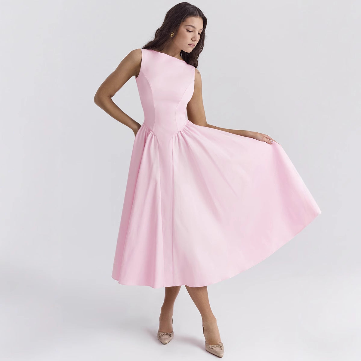 Women's A-Line Cocktail Dress with Waist Detail
