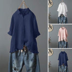 Women's Shirt with Ruffle Details and Loose Fit