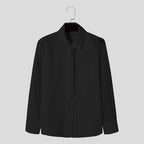 Women's Long-Sleeve Blouse with Sheer Mesh Details