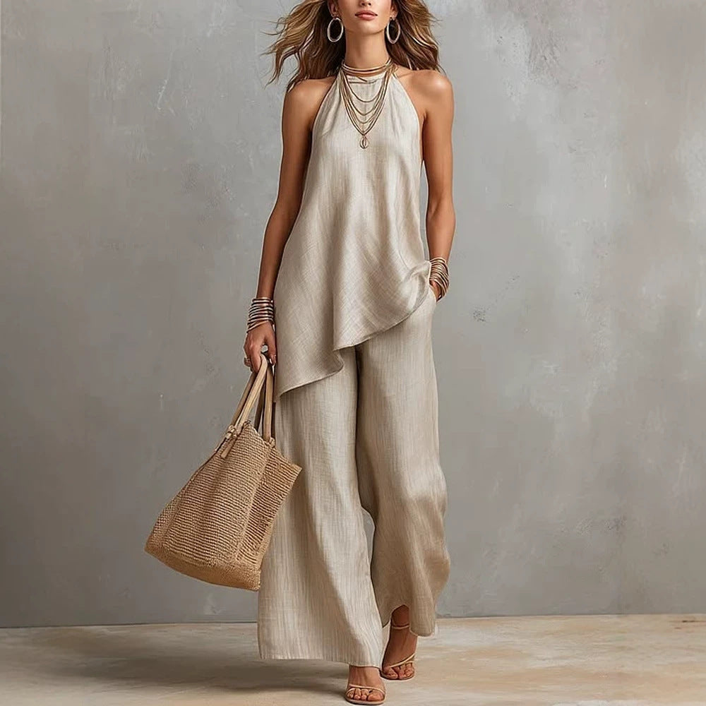 Women's Airy Jumpsuit with Asymmetrical Cut