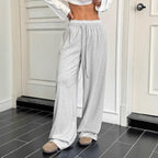 Women's Comfortable Wide-Leg Casual Pants with Elastic Waistband