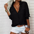 Casual Women's Blouse with Pockets