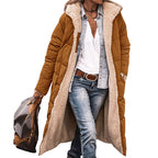 Women's Long Padded Winter Jacket with Fleece Lining