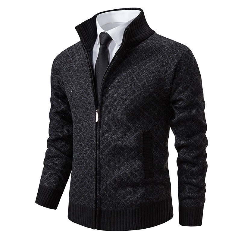 Women's Elegant Cardigan with Stand-Up Collar