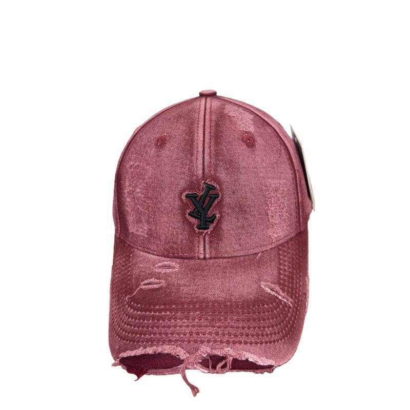 Men's Distressed Denim Adjustable Baseball Cap