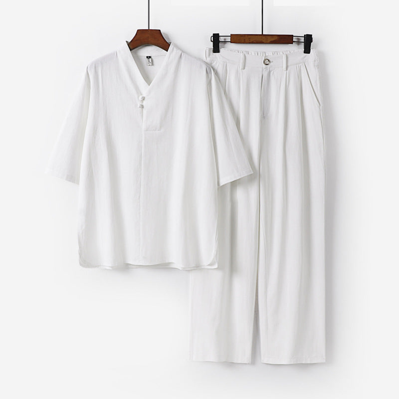 Men's Two-Piece Lightweight Kimono Loungewear Set