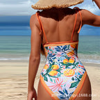 Women's Swimsuit with Vibrant Plant and Fruit Print