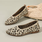 Women's Ballet Flats with Leopard Print and Soft Footbed