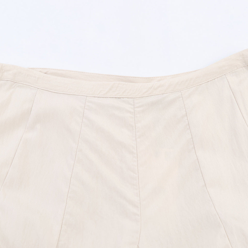 Women's Midi Skirt with Pleats and Ruffles