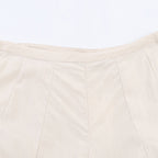 Women's Midi Skirt with Pleats and Ruffles