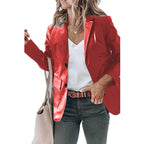 Women's Elegant Blazer Jacket in Timeless Design with Glossy Finish
