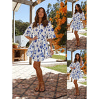 Women's Casual Shirt Dress with Waist Belt
