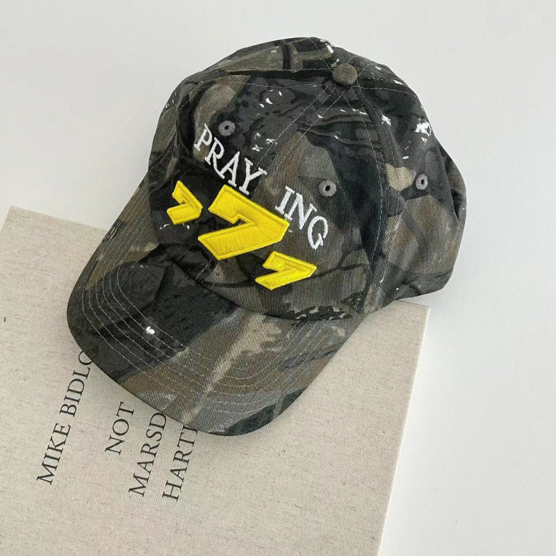 Distressed Camouflage Baseball Cap