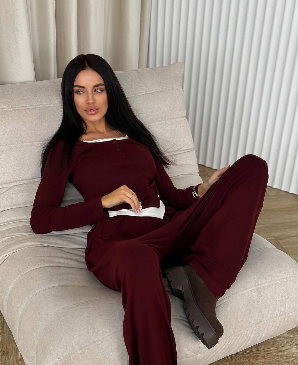 Women's Cozy Leisure Set with Sporty Design