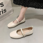 Women's Ballet Flats with Elegant Strap and Comfortable Footbed
