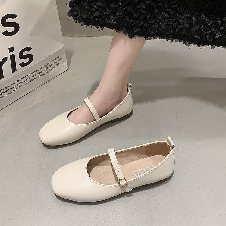 Women's Ballet Flats with Elegant Strap and Comfortable Footbed