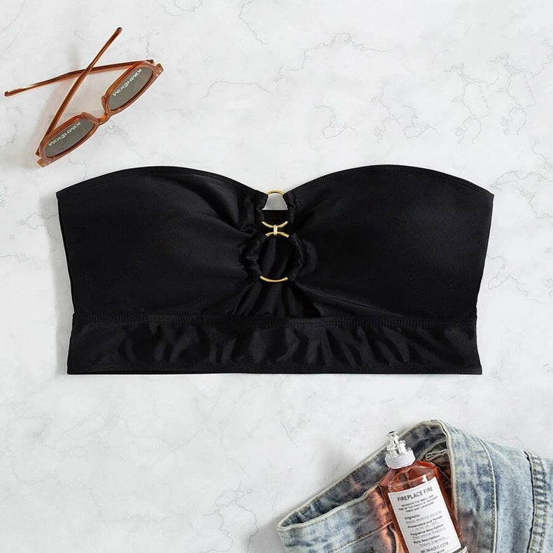 Women's Bandeau Top with Decorative Ring