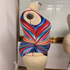 Women's Swimwear with Stylish Spiral Pattern