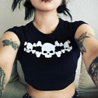 Women's Crop T-Shirt with Nostalgic Print