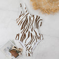 Women's Asymmetrical One-Piece Swimsuit with Animal Print