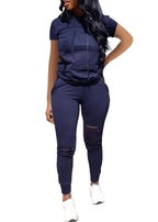 Women's Jogging Suit with Stylish Zipper Details and Sporty Fit
