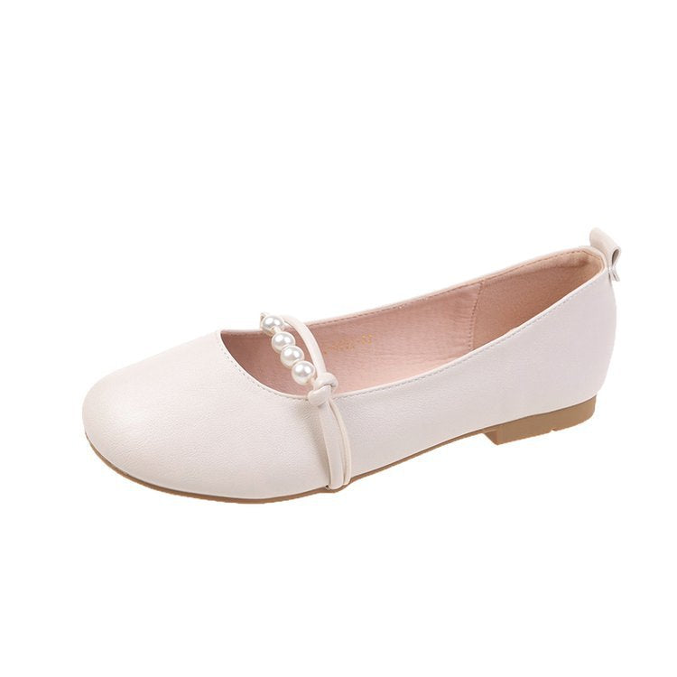 Women's Ballet Flats with Elegant Pearl Embellishments