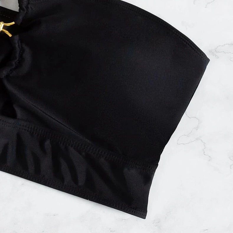 Women's Bandeau Top with Decorative Ring