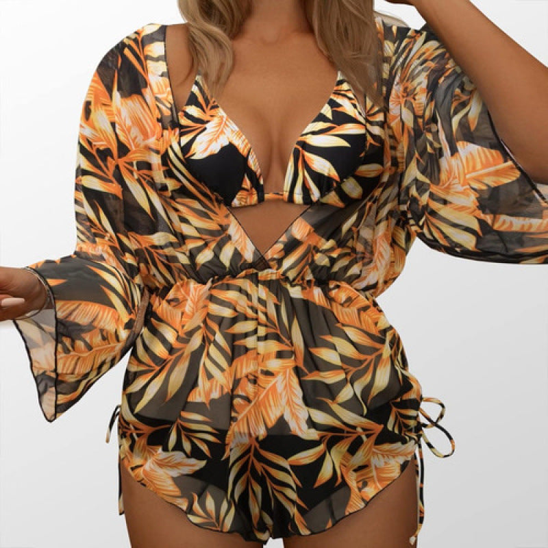 Women's Swimwear Set with Floral Design