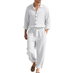 Women's Comfortable Lounge Set with Oversized Shirt and Elastic Drawstring Trousers