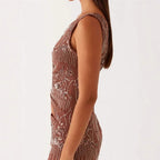 Women's Asymmetrical Top with Floral Rhinestone Design