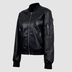 Lightweight Women's Faux Leather Quilted Jacket