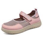 Women's Breathable Casual Sneakers with Adjustable Hook-and-Loop Closure