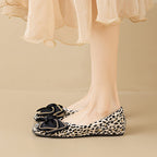 Women's Ballet Flats with Elegant Bow and Sparkling Rhinestones