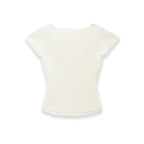 Women's Fitted Short-Sleeve Ribbed Shirt