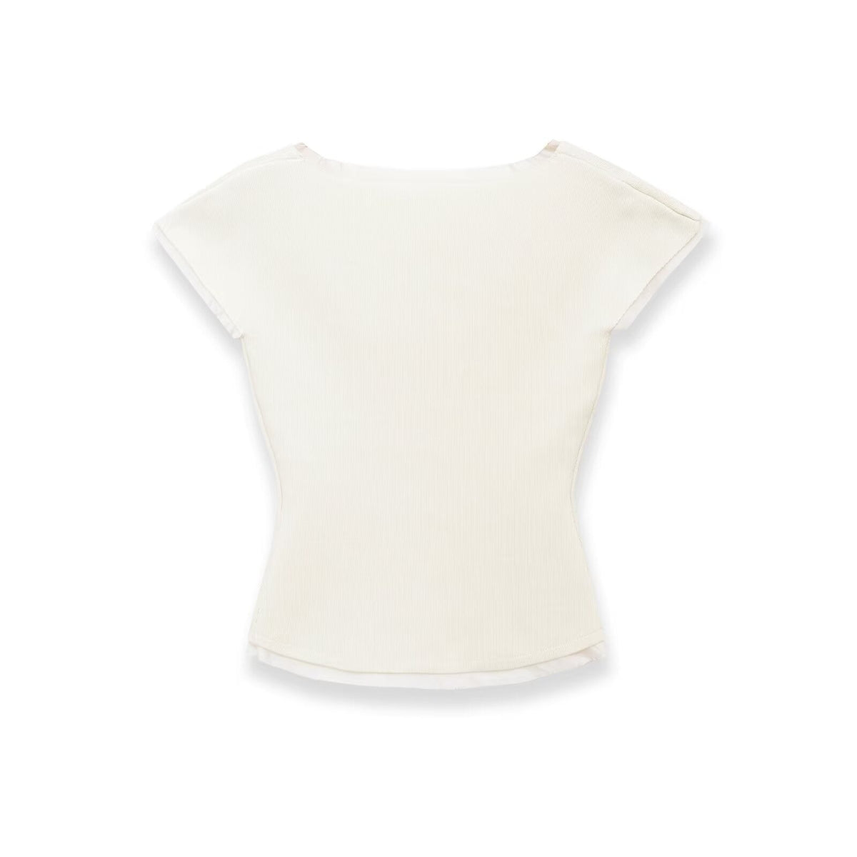 Women's Fitted Short-Sleeve Ribbed Shirt